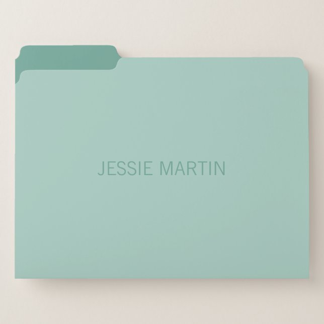 Simple Modern Light Blue Green & Jade File Folder (Front Left)