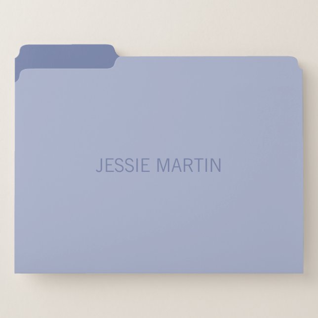 Simple Modern Light Blue Violet File Folder (Front Left)