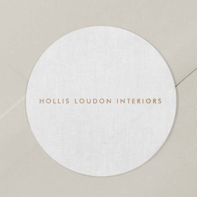 Simple Modern Light Gray Linen "look" Classic Round Sticker (Creator Uploaded)