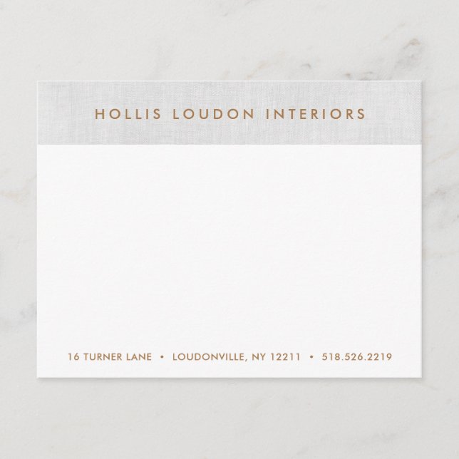 Simple Modern Light Gray Linen "look" Enclosure Card (Front)