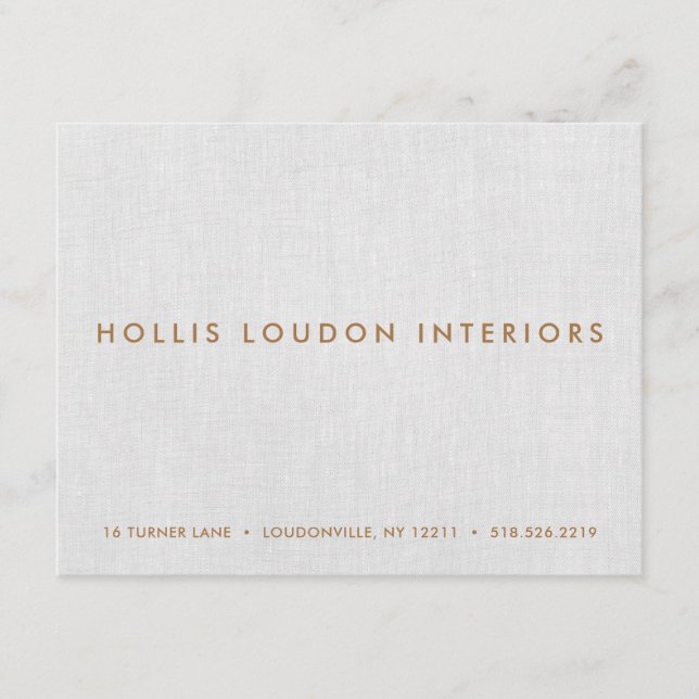 Simple Modern Light Gray Linen "look" Enclosure Card (Front)