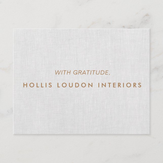Simple Modern Light Gray Linen "look" Enclosure Card (Front)
