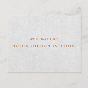 Simple Modern Light Gray Linen "look" Enclosure Card