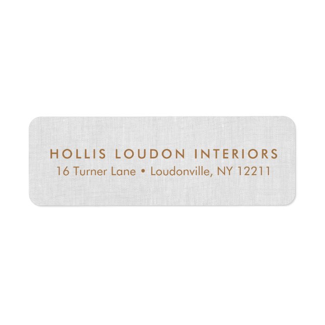 Simple Modern Light Gray Linen "look" Label (Front)