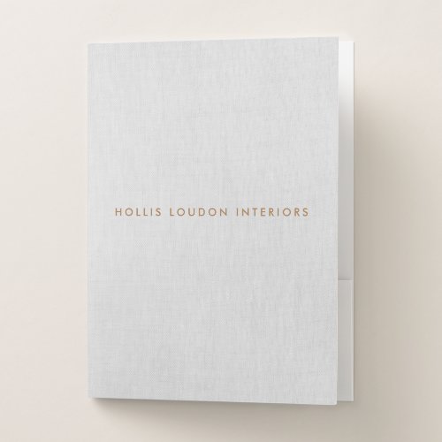 Simple Modern Light Gray Linen look Pocket Folder