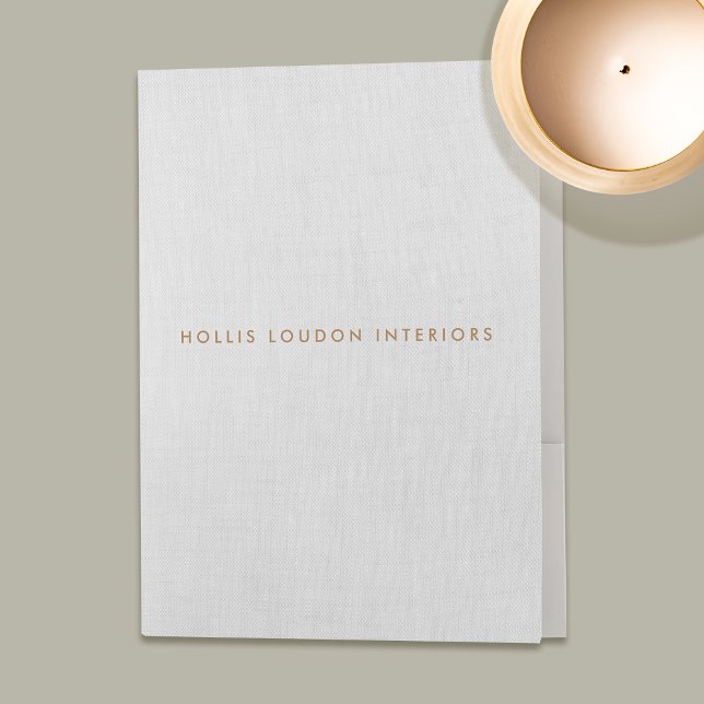 Simple Modern Light Gray Linen "look" Pocket Folder (Creator Uploaded)
