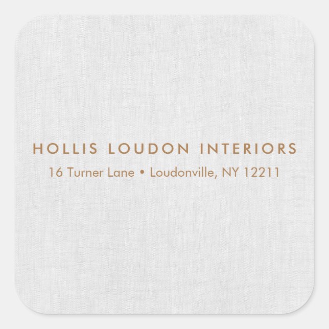 Simple Modern Light Gray Linen "look" Square Sticker (Front)