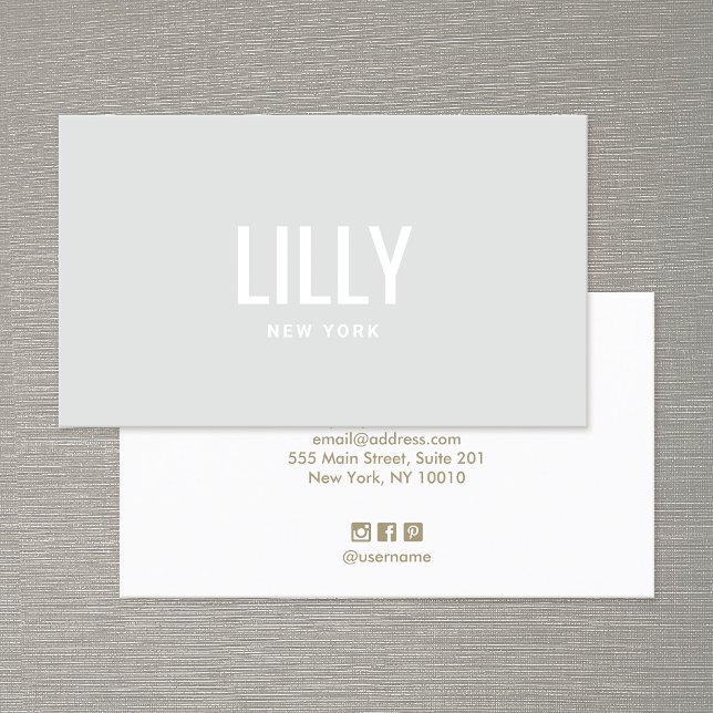 Simple Modern Light Gray Professional Business Card (Creator Uploaded)