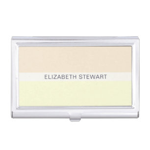Simple Modern Light Peach and Yellow Professional Business Card Case