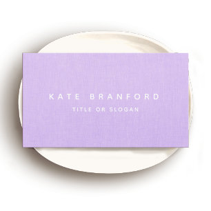 Simple Modern Lilac Purple Social Media Business Card