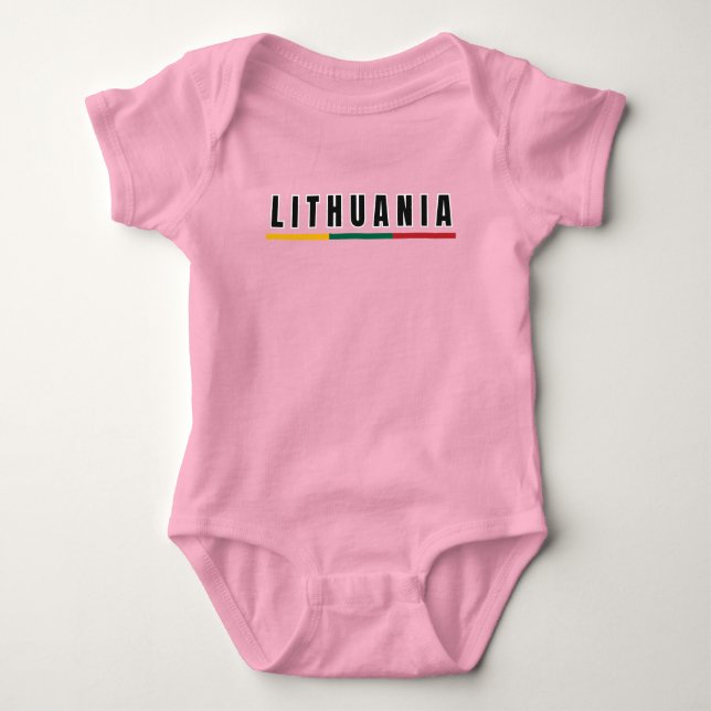 Simple Modern Lithuania lietuva Flag Souvenir   Baby Bodysuit (Front)