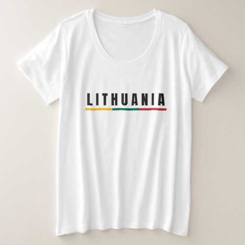 Simple Modern Lithuania lietuva Flag Souvenir  Plus Size T_Shirt
