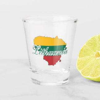 Simple Modern Lithuania Lithuanian map Flag Shot Glass