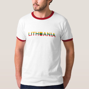 Simple Modern Lithuania Lithuanian map Flag T-Shirt