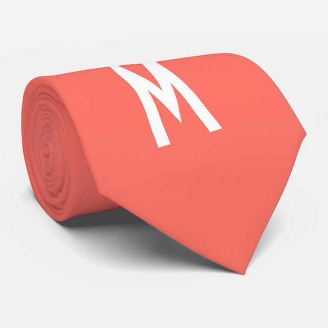 Simple Modern Living Coral Neck Tie (Rolled)