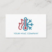 Simple Modern Logo AC Heat Professional HVAC Business Card (Front)
