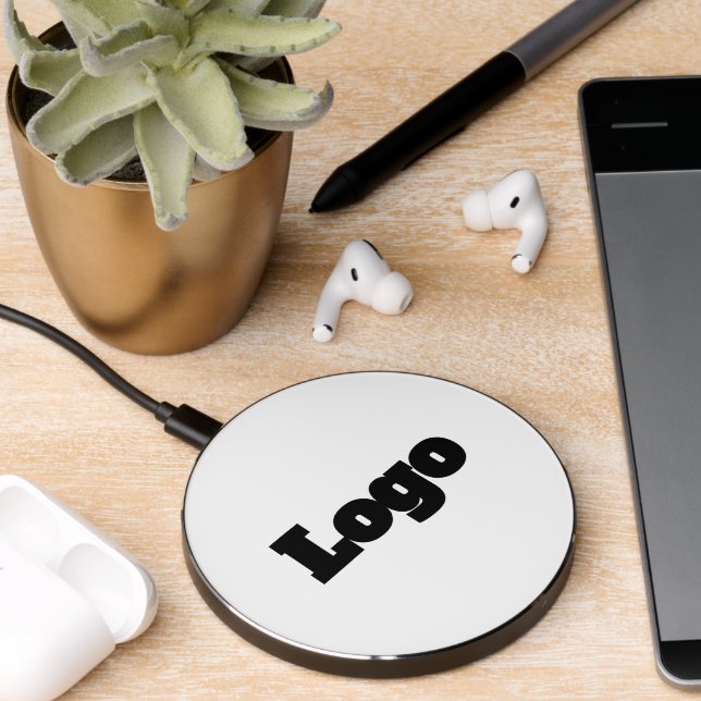 Simple Modern LOGO Branding Office Text Typography Wireless Charger (Desk 2)