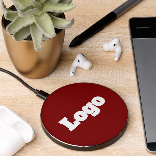 Simple Modern LOGO Branding Office Text Typography Wireless Charger (Desk 2)
