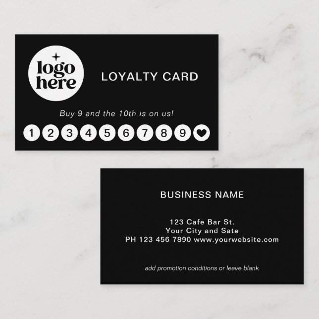 Simple Modern Logo Business Loyalty Card (Front/Back)