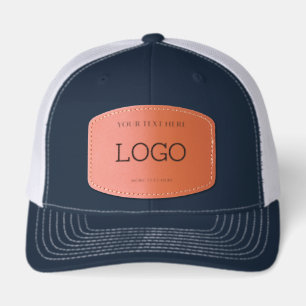 Simple Modern Logo Design with Customizable Text  Leather Patch Hat