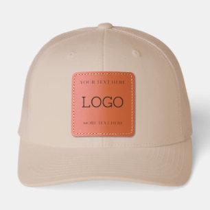 Simple Modern Logo Design with Customizable Text Leather Patch Hat