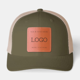 Simple Modern Logo Design with Customizable Text  Leather Patch Hat