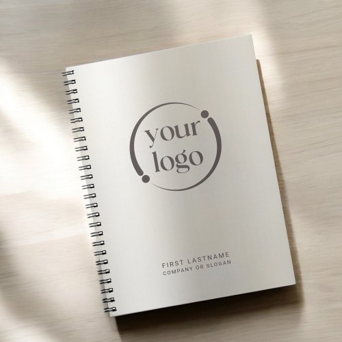 Simple Modern Logo on Pearl Metallic Notebook