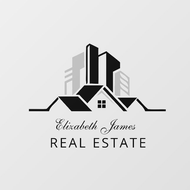 Simple Modern Logo Real Estate Professional Wall Decal (Front)