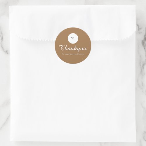 Simple Modern Logo Script Order Thankyou Classic Round Sticker