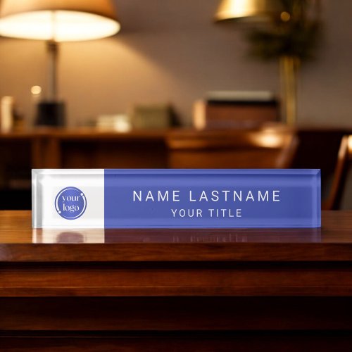 Simple Modern Logo with Name and Title Desk Name Plate