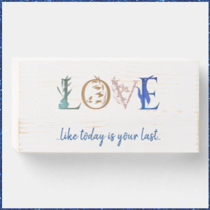 Simple Modern Love Quote Decorative Wooden Box Sign