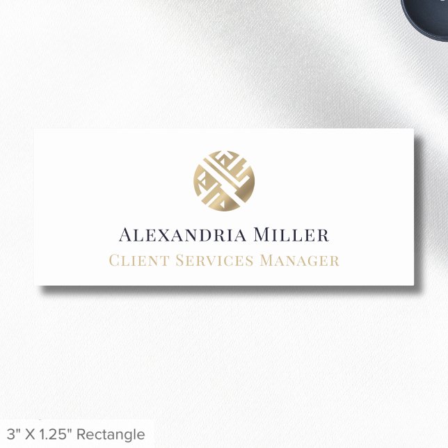 Simple Modern Luxe Employee Name Tag Logo (Creator Uploaded)