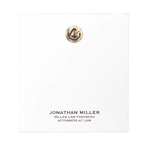 Simple Modern Luxury Gold Logo for Attorneys Notepad