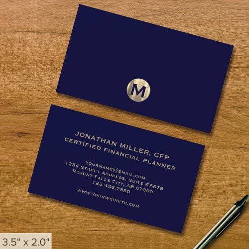 Simple Modern Luxury Monogram Business Card