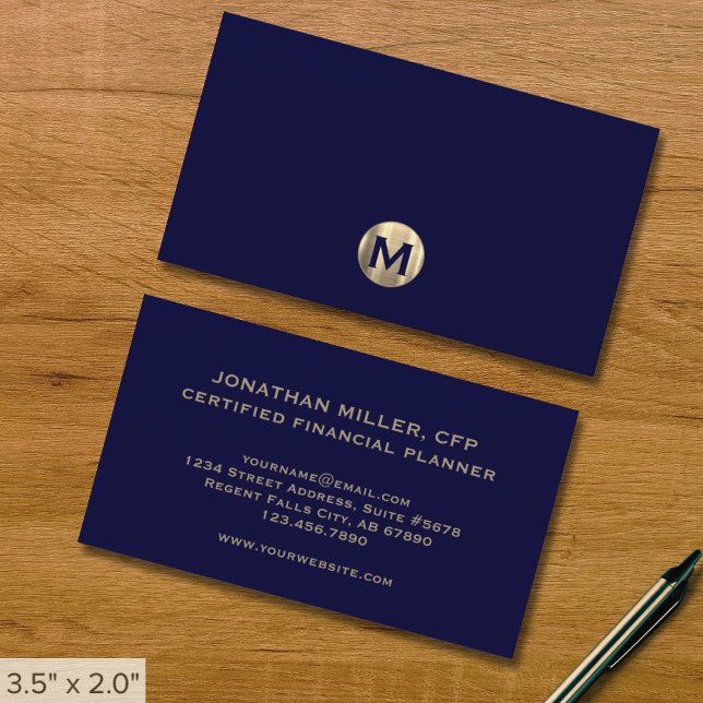 Simple Modern Luxury Monogram Business Card (Creator Uploaded)