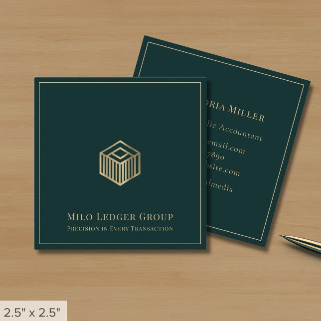 Simple Modern Luxury Square Business Card (Creator Uploaded)