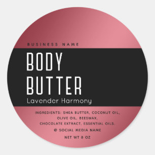 Simple modern luxury typography black classic round sticker