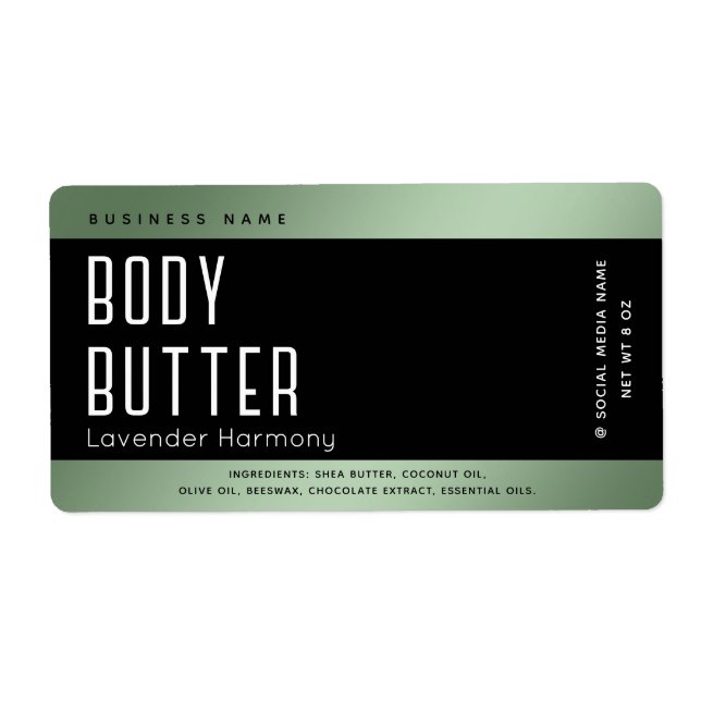 Simple modern luxury typography black  label (Front)