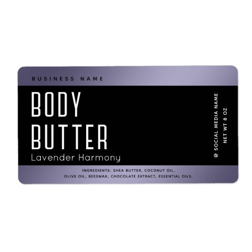 Simple modern luxury typography black lavender lab label