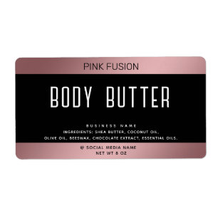 Simple modern luxury typography black pink label