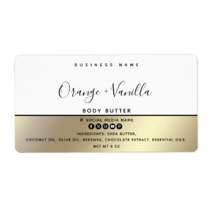 Simple modern luxury typography white gold label