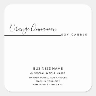 Simple modern luxury typography white product cl square sticker