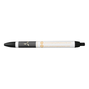 Simple Modern Luxury White & Gold Your Logo Pen