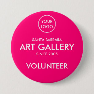 Simple Modern Magenta Add Logo Auction Volunteer Button
