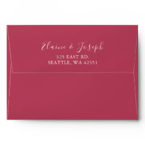 Simple Modern Magenta Wedding  Envelope