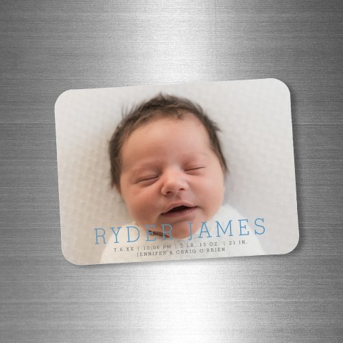 Simple Modern Magnet Photo  Birth Announcement