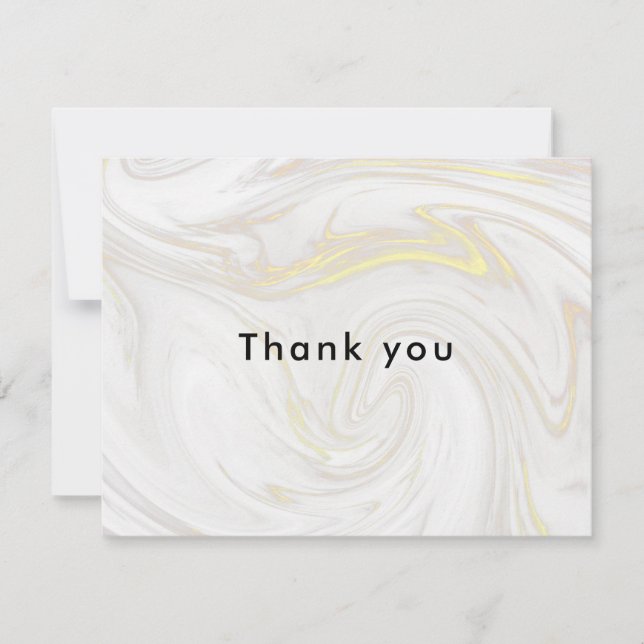Simple Modern Marble Personalized Business Thank You Card (Front)