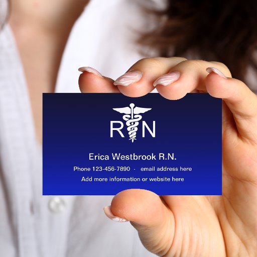 Customizable Simple Modern Medical Registered Nurse Business Card