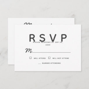 Simple Modern Memories Memorial Reply RSVP Card