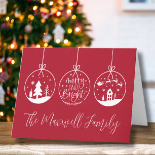 Simple Modern Merry Bright Holiday Card